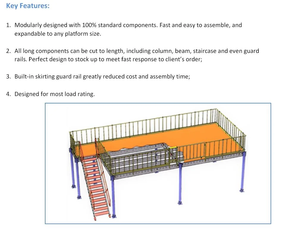 Steel Mezzanine for Industrial Warehouse Storage