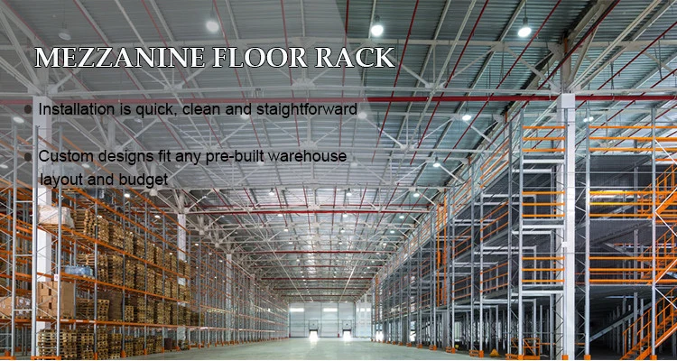 China Manufacturer Ebil Metal Industrial Steel Multi-Layer Rack Floor Mezzanine Rack Multi-Tier Flooring Mezzanine for Induatrial Warehouse