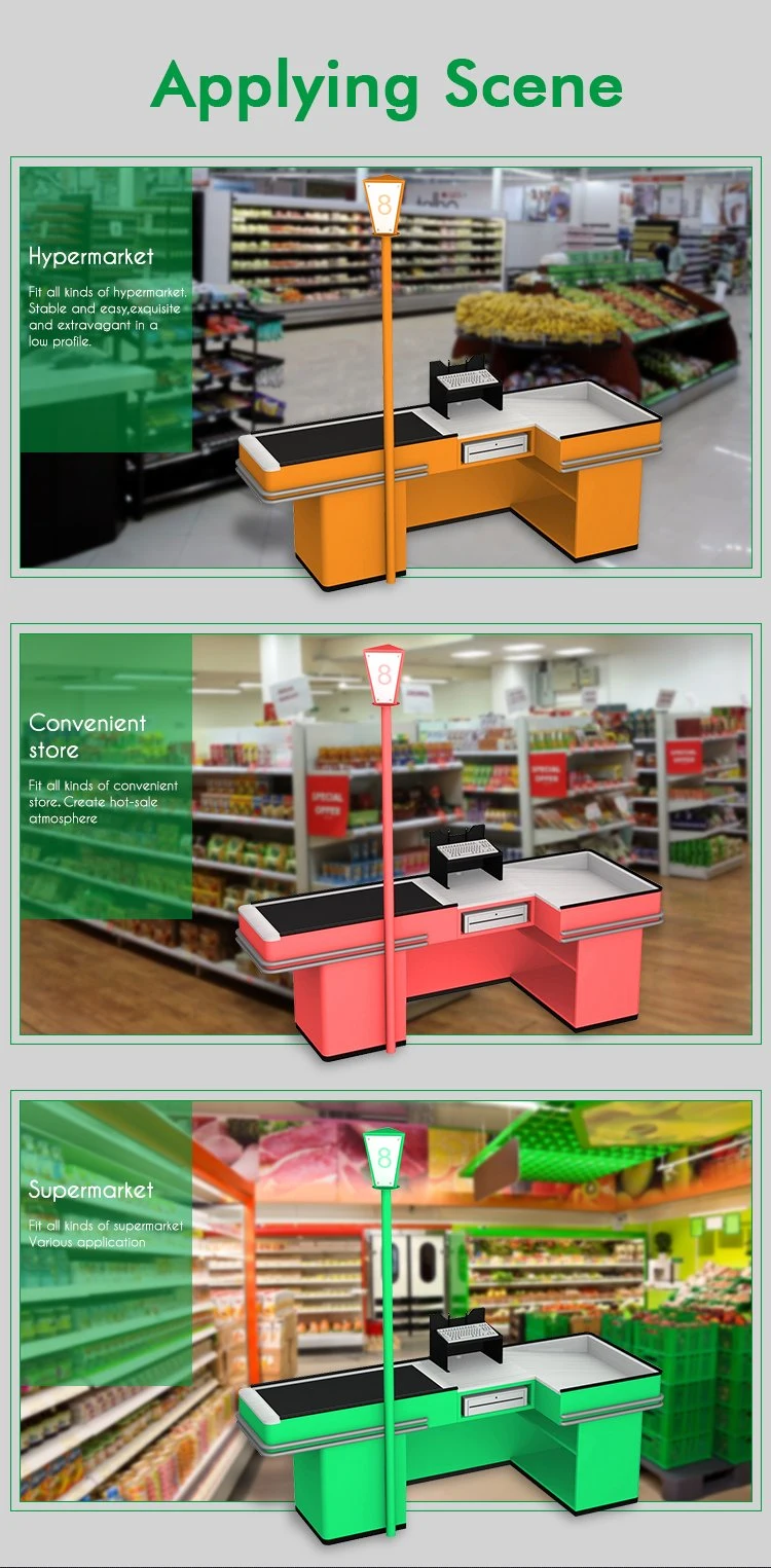 Grocery Store Electric Checkout Counter with Motor and Belt