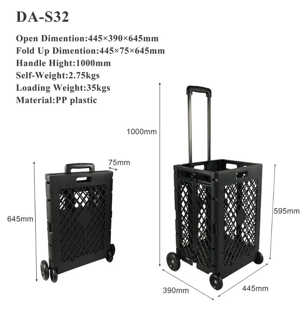 55L Collapsible Shopping Trolley for Supermarket