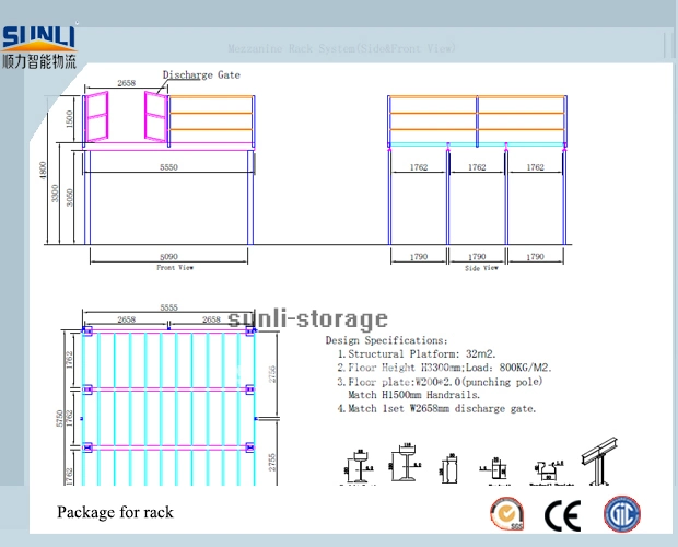 New Industrial Storage Rack System Metal Deck Floor Warehouse Mezzanine