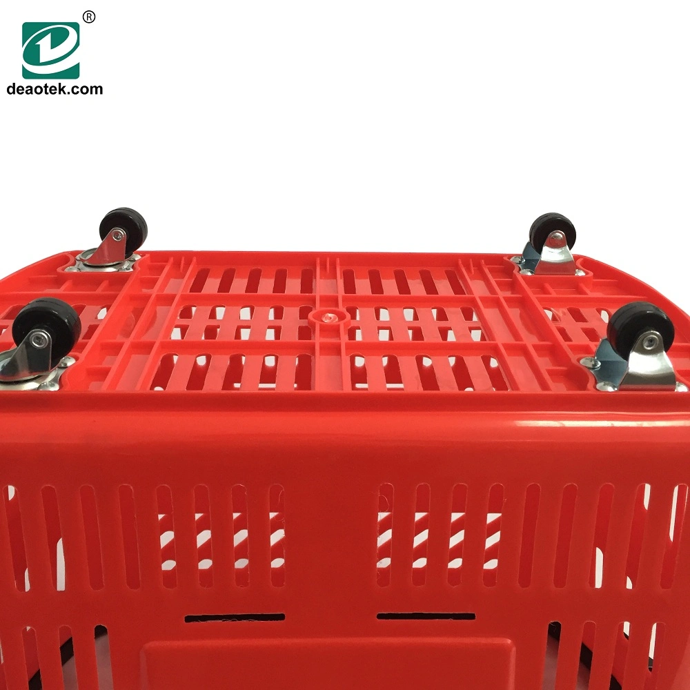 Plastic Supermarket Baskets with Wheels/Shopping Trolley for Elderly